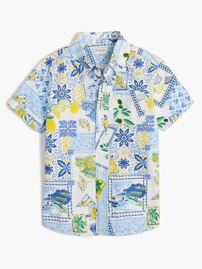 J.Crew Men’s M Italian Sicily Print Short Sleeve Button-Up Shirt